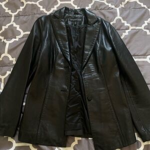 Black leather jacket